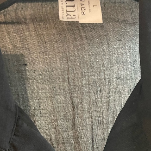 a.n.a. swimwear button 3/4 sleeve black summer coverup Sz L - Picture 4 of 6